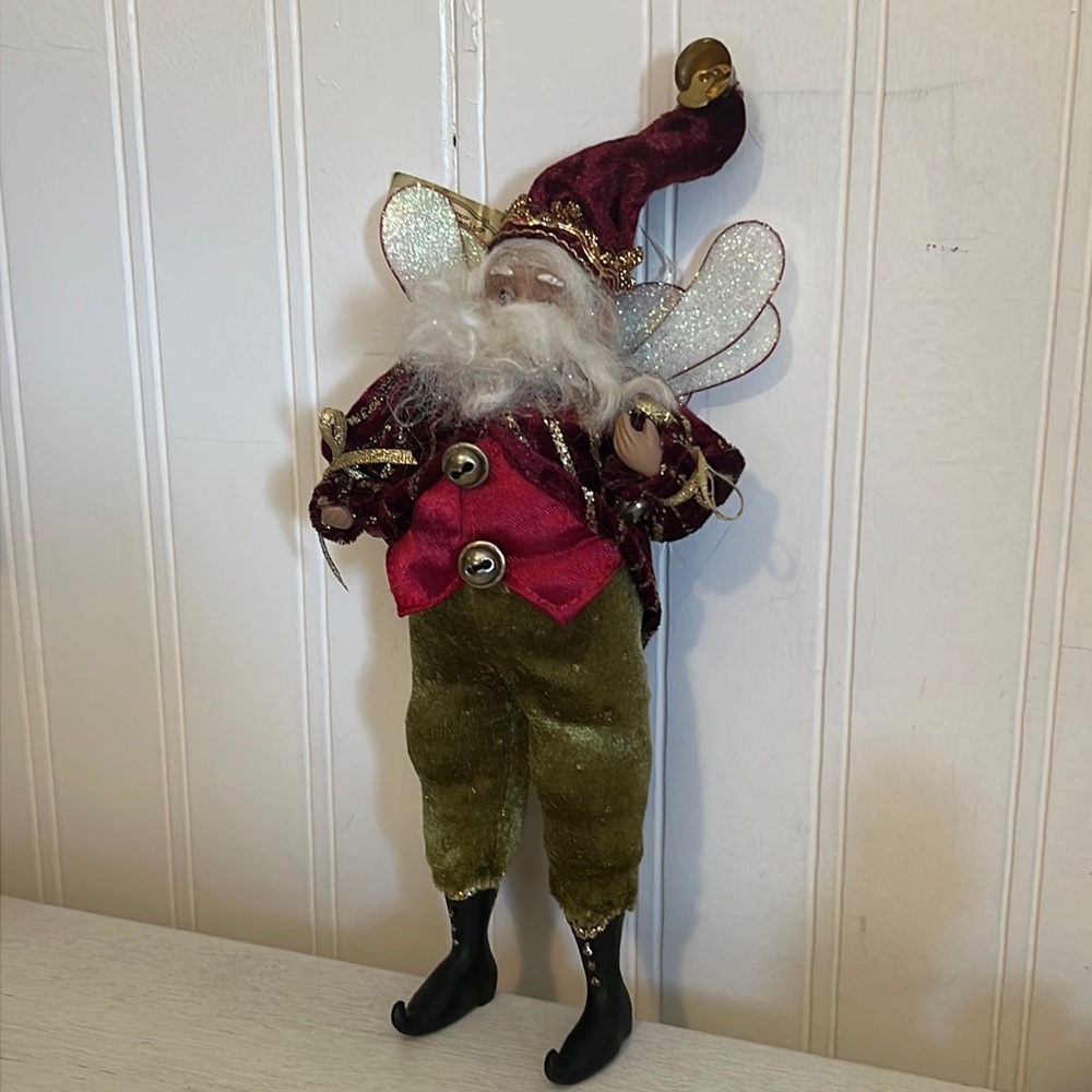 Mark Robert’s Posable Fairy Santa with Tag 10” Christmas ornament